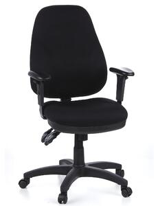 Sedia da ufficio Zenit Pro, rivestita in tessuto nero, ergonomica, con altezza regolabile