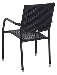 Set di 4 Sedie da Pranzo Moderne da Esterno in Rattan Sintetico Marrone 57x64x89 cm