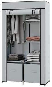 HOMCOM Armadio in tessuto 1 asta appendiabiti, 2 cassetti, 83 x 42.5 x 162,5 cm, Grigio | Aosom Italy