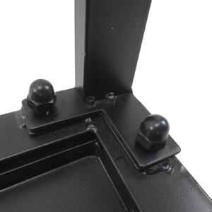 Set da Picnic Tavolo con Panche in Metallo Nero 110x55x70 cm