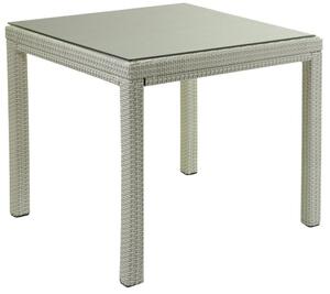 Tavolo da Giardino Quadrato 80x80cm in Polyrattan Adila Grigio Melange