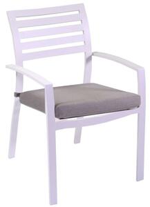 Sedia da Giardino 58x57x88cm in Alluminio Boston Bianca