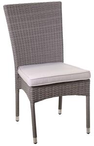 Sedia da Giardino 50x59x96cm in Polyrattan Atlanta Grigia