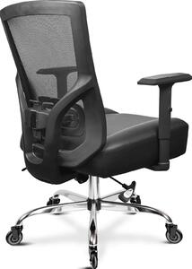 Sedia da ufficio ergonomica, modello XL, portata fino a 200 kg, seduta di 56 cm, colore nero