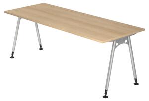 Scrivania della serie "A" di bümö - Finitura: effetto legno di quercia, dimensioni: 200 x 80 cm