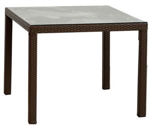 Tavolo Quadrato da Giardino 80x80c in Polyrattan Friuli Noce