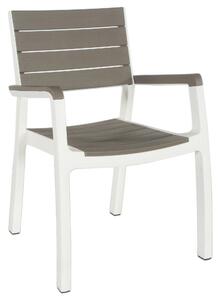 Sedia da Giardino con Braccioli in Resina Bauer Harmony Bianco e Tortora