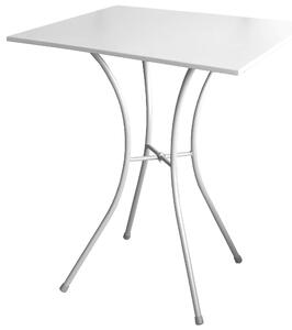 Tavolino da Giardino 60x60x72 cm in Acciaio Bauer Luna Bianco