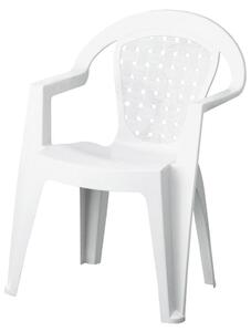 Sedia da Giardino in Resina con Braccioli Bauer Bianca