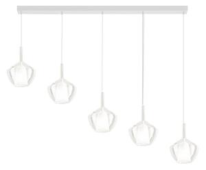 Lampadario perenz illumina rain s5 br b tr e27 led vetri trasparenti base bianca - Perenz