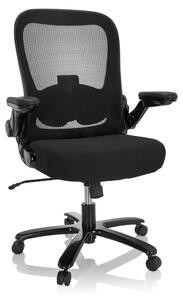 Sedia da ufficio XXL, rivestita in tessuto/rete, colore nero, regolabile in altezza, portata massima 220 kg