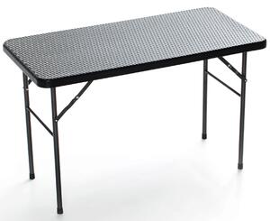 Tavolo Pieghevole da Giardino 122x60x72 cm in Ferro Taddei Plastik Grigio Scuro