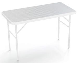 Tavolo Pieghevole da Giardino 122x60x72 cm in Ferro Taddei Plastik Bianco