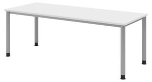 Scrivania bümö Serie H - Finitura: bianco, struttura: argento, dimensioni: 200 x 80 cm