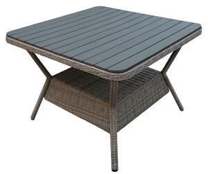 Tavolo da Giardino 140x140x71 cm in Wicker Taddei Rialto Grigio