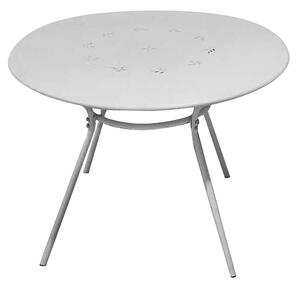Tavolino da Giardino Ø95x71 cm in Ferro Taddei Lyon Bianco