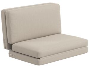 HOMCOM Poltrona relax pieghevole 2-in-1, Materassino per ospiti, divisibile, larghezza 120 cm, Beige | Aosom Italy