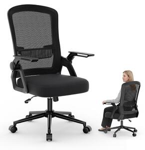 Sedia da ufficio ergonomica - Sedia da ufficio ergonomica - Braccioli pieghevoli - Colore nero