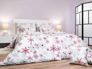 Set di lenzuola in cotone "Fiocchi di neve" grigio, 140x200 cm, 70x90 cm
