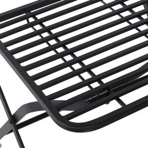 Set Tavolino e 2 Sedie da giardino pieghevoli in metallo Nero