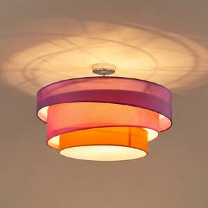 Plafoniera Lindby, Melia, dimmerabile, Multicolore, Soggiorno, Tessuto / Tessile, Moderno