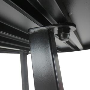 Set Tavolino e 2 Sedie da Giardino in Metallo Nero