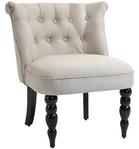 HOMCOM Poltrona da Soggiorno Poltrona Lounge Vintage Poltrona Relax con Gambe in Legno, Poltrona da Lettura Effetto Lino, Poltrona Imbottita per Camera Beige | Aosom Italy