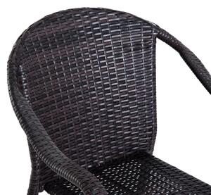 Set Tavolo e 6 Sedie da giardino in Rattan Sintetico Marrone