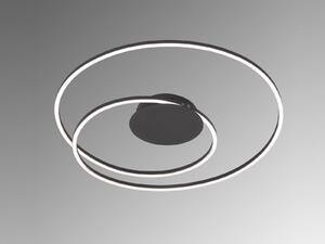 Plafoniera LED nera con telecomando dimmerabile e luce diurna, Ø49cm grande