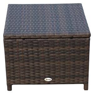 Set Tavolo e 4 Sedie da giardino in Alluminio e Rattan Sintetico 4 Poggiapiedi e Cuscini Marrone