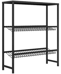 HOMCOM Scaffale di stoccaggio, regolabile in altezza, metallo robusto, design salvaspazio, portata 210 kg, Nero | Aosom Italy