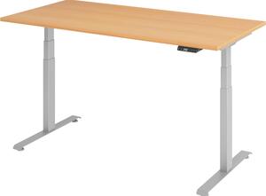 Scrivania elettrica Lite di bümö - Struttura: argento, finitura: faggio, dimensioni: 160 x 80 cm