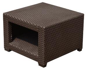 Tavolino da Giardino in Rattan Sintetico Marrone 56x56x44.5 cm
