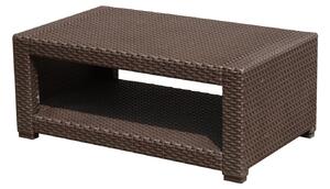 Tavolino da Giardino in Rattan Sintetico Marrone 93x56x38.5 cm