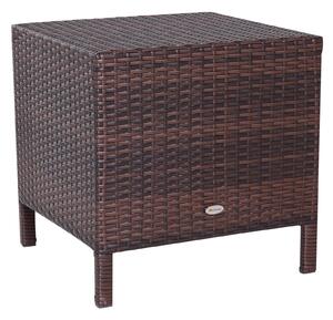 Set 3 Tavolini da Giardino in Rattan Sintetico Marrone