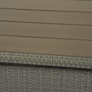 Tavolo da Giardino in Rattan Sintetico Grigio 150x85x74 cm