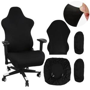 Copertura per sedile da gioco - Nera - Set da 4 pezzi - Elasticizzata e removibile - Adatta per sedie da ufficio e sedie da gioco