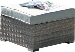 Tavolino da Giardino 66x66x32 cm in Rattan Sintentico Beige Vorghini Barbados