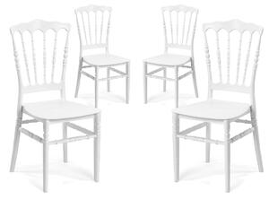 Set 4 Sedie da Giardino in Polipropilene Vandi Bianche