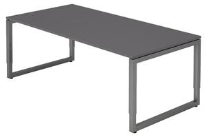 Bümö Scrivania Serie-R - Decorazione: grafite, struttura: grafite, dimensioni: 200 x 100 cm