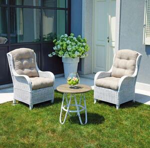 Set Tavolino e 2 Poltrone da Giardino in Grey Kubu Vorghini Agra