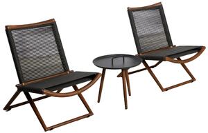 Set Tavolino e 2 Sedie da Giardino in Alluminio e Corda Vorghini Bormio Grigio
