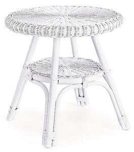 Tavolino da Giardino Ø52x52 cm in Rattan Allis Bianco