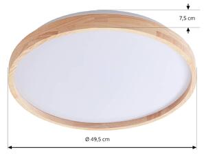 Lindby Smart plafoniera in legno Mirren Ø49,5 cm CCT Tuya