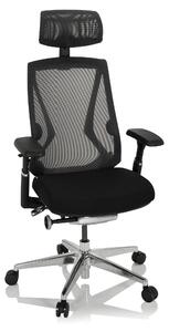 Sedia da ufficio con braccioli 4D, rivestita in tessuto/rete, colore nero