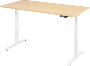 Scrivania elettrica Lite di bümö - Finitura: acero, dimensioni: 160 x 80 cm, struttura: bianco
