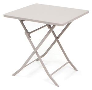 Tavolo Tavolino Pieghevole da Esterno per Campeggio Giardino Tortora 70X70 Cm