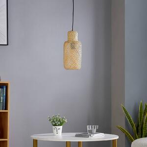 Lindby Venora lampada a sospensione, Ø 15 cm, bambù, E27