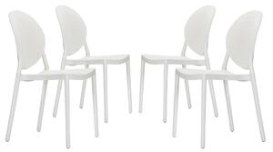 Set 4 Sedie da Giardino in Polipropilene Vandi Bianche