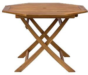 Tavolo Ottagonale Pieghevole da Giardino Ø110x70 cm in Legno di Acacia Morel